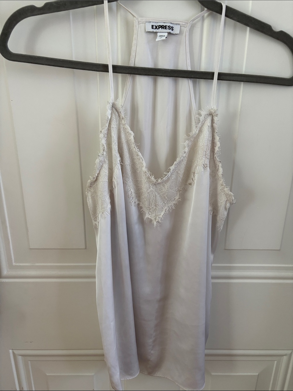 (5/$20) Express Ivory Lace-Trim Satin Chemise